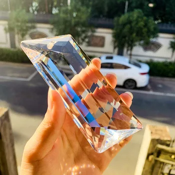 Noi 110mm Oblic de Cristal Clar Cristale de Sticla Prisme Pandantive Suncatcher Candelabru Piese de BRICOLAJ Home Decor Nunta Accesorii