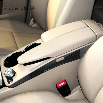 Fibra de Carbon de Styling Auto Pentru Mercedes Benz GLK X204 Interior Consola centrala Cotiera Cotiera cutie capac decorativ Autocolante tapiterie