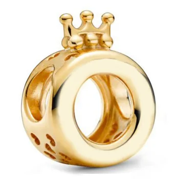 Original Ajurata Dragoste Inima Strălucire Logo-Ul Si O Coroana Margele Se Potrivesc 925 Sterline De Argint Șirag De Mărgele Brățară Brățară Diy Bijuterii