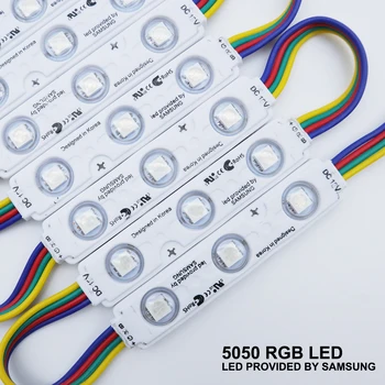 20BUC 12V DC Modul LED RGB SMD 5050 3LEDs Modul de Injectare Lumina IP65 rezistent la apa Pentru LED-uri Semn de Fundal