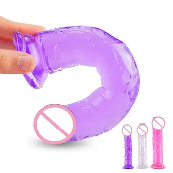 Ventuza puternica Vibrator Toy pentru Adult Erotic Moale Jelly Vibrator Anal, Dop de Fund Penis Realist G-spot Orgasm Jucarii Sexuale pentru Femei