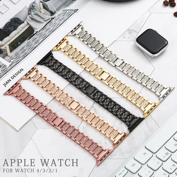 De Metal din Oțel Inoxidabil cu Diamante Trupa pentru Apple Watch 6 5 4 3 2 1 Watchband Bratara Curea pentru iWatch Serie de accesorii
