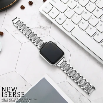 De Metal din Oțel Inoxidabil cu Diamante Trupa pentru Apple Watch 6 5 4 3 2 1 Watchband Bratara Curea pentru iWatch Serie de accesorii