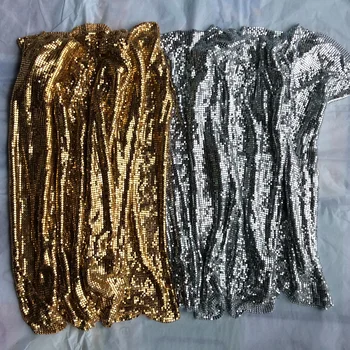 45*30cm Ieftine de Culoare de aur am metalice metal ochiurilor de plasă cu paiete, tesatura pentru perdele sexy femei de seara Cosplay rochie de costume de baie fete de masa