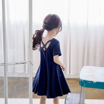 Rochii de fete de vară 2020 nou mijloc și de mare pentru copii versiunea coreeană a pierde scurt-maneca halter printesa rochie a-line WT32