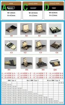 A1 FPV Micro HDMI Mini HDMI 90 grade Adaptor 5cm-100cm FPC Panglică tv cu Cablu HDMI Teren 20pin Conector