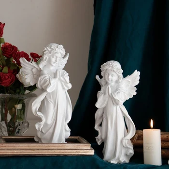 Angel Figurina Adorabil Zână Inger Heruvim Sculptura Rugându-Se Statuia Rășină Sintetică Ornamente Pentru Casa Decoratiuni De Gradina