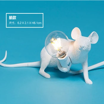 Rășină Mouse-ul Drăguț Lampă de Noptieră Lampa de Birou Soareci Mouse-Lămpi de Masă pentru Birou Nordic Animal Italia E12 Home Deco Lampka Biurkowa Led