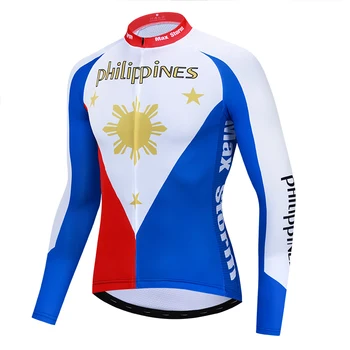 2019 Filipine ciclism jersey cu maneca lunga Iarna Thermal Fleece&nu Fleece ciclism îmbrăcăminte Reflectorizantă cu fermoar 4 buzunare