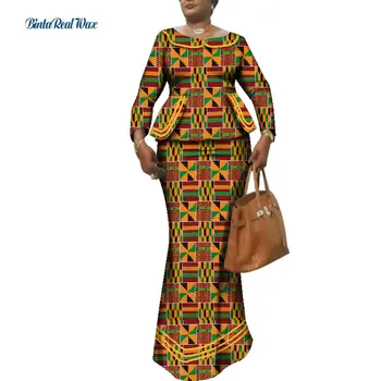 Noul Bazin Riche Femei din Africa de Sus și Fuste Seturi din Africa de Ceară de Imprimare 2 Bucati Fuste Seturi Tradiționale Africane Îmbrăcăminte WY1641