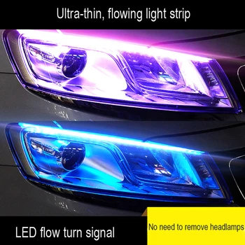 1 Bucată Ultra-Subțire masina de Zi cu LED-uri de Lumină Moale Tub de Benzi cu LED-uri Colorate de Apă Ghid de Lumina Auto Benzi de Lumină Banda de Lumina
