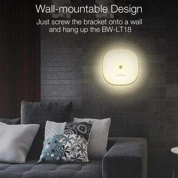 BlitzWolf BW-LT18 Smart Gesture Control Senzor de 2800-3200K Lumina de Noapte LED RGB Reglabile Noptiera Lampă Ambientală fără Trepte de Reglaj