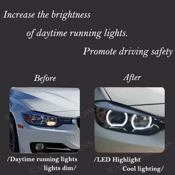 Crystal LED Angel Eyes Pentru BMW Seria 3 F30 F31 F34 2012 -2016 faruri cu Halogen DTM Stil Halo Inele de kituri de Lumina de Cotitură Semnal