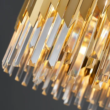 Modern de lux cristal lămpi pentru camera de zi oglindă de aur din oțel inoxidabil candelabru de iluminat modern decor acasă lămpi de cristal