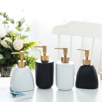 Nordic Gel de Dus Sticla de Stocare Baie de Spălare de Mână Sticle de Șampon Ceramică Neagră Sapun Lichid de Presă Sub-sticla