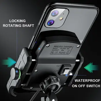 12V Motocicleta Qi de Încărcare Rapidă Titularul Impermeabil Încărcător Wireless cu Montare pe perete Suport pentru iPhone Xs MAX XR X
