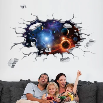 Spațiu 3D Plafon Autocolant DIY Universul Stele Decalcomanii de Perete pentru Camera Copii Copil Decorare Dormitor Accesorii