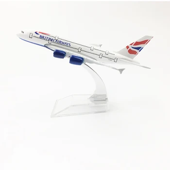 Transport gratuit British Airways avion model Airbus A380 avion 16CM Metal aliaj turnat sub presiune 1:400 avion model de jucărie pentru copii