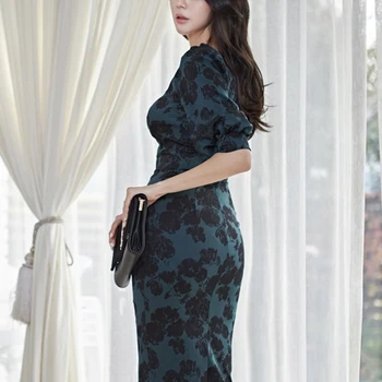 H Han Regina coreean Birou Doamnă Subțire Elegant Rochie de Creion Femei Primăvara Devreme Teaca Bodycon Rochii OL Formale de Afaceri Vestidos