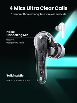 UGREEN HiTune T1 TWS Adevărat Pavilioane Wireless 4 Microfoane Casti Bluetooth ENC HiFi Stereo in-Ear Bass Modul USB-C de Încărcare Rapidă