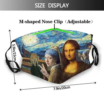 Țipătul Mona Lisa Selfie Femei Reutilizabile Masca De Fata Anti Ceata Praf Masca Cu Filtre Capacul De Protecție Respiratorie Mufla