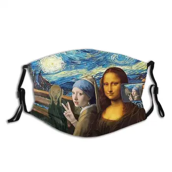 Țipătul Mona Lisa Selfie Femei Reutilizabile Masca De Fata Anti Ceata Praf Masca Cu Filtre Capacul De Protecție Respiratorie Mufla