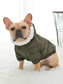 Toamna Și Iarna Haine De Câine Captusit Cu Gluga Haina Cald Bulldog Francez Chihuahua Solid De Culoare De Îmbrăcăminte De Îmbrăcăminte Pentru Animale De Companie