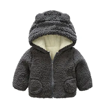 Copilul Baieti Fete Fleece Windproof Haina de Iarna Cald Îngroșa Uza în Interiorul și în afara de pluș jacheta Ureche pălărie frumoasă caldă Y4