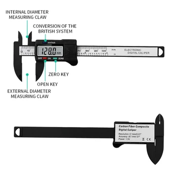 0-150mm Digital Șubler cu Vernier Inch Și Milimetri de Conversie Instrument de Măsurare Cu LCD Ecran Electronic