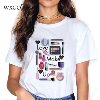Face Meu Este Ast Print T Camasa pentru Femei Parfumuri Cosmetice T-shirt Casual Proaspete Maneci Scurte Topuri Tricou 90 de Femei coreene Tees