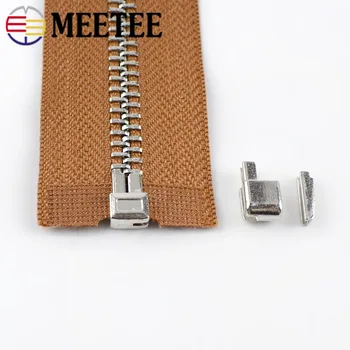 Meetee 3# 5# 8# 10# 10sets Singur Deschis Slider Plug Accesorii ZA206 Introduce Caseta Pin de Fixare pentru Fermoar Metalic Kit de Înlocuire