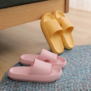 Whoholl Brand Interior Moale, Confortabil Papuci Bărbați Femei Non-alunecare de Baie Acasă Pantofi Plat EVA Talpa Groasă Slide-uri pentru Femei Sandale