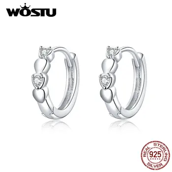 WOSTU 2019 Nou Design Autentic Argint 925 Cercei Cerc de Moda Fierbinte Shining Heart Cercei Petrecere de Nunta, Cadou FIE777