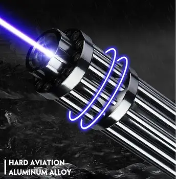 Cel mai Puternic Laser Lanterna Tun 450nm 5000000m 500w Lanterna Laser Albastru Pointer Meciul de Ardere Lemn Uscat Lumina Arde Trabucuri
