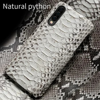 Naturale piele de Piton caz de Telefon Pentru samsung galaxy a50 a70 a30 a40 a8 a7 2018 S10 S7 S8 S9 plus Nota 10 Snakeskins capace spate