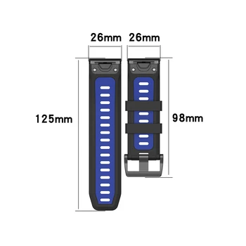 26mm Silicon Bratara Curea cu Două culori Watchband Ceas Trupa pentru Garmin fenix 6X 5X Serie Ceas pentru Garmin Coborâre Mk1