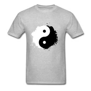 Dualitatea Personalizat T-Shirt Montate Tricou Barbati Tricouri Yin Yang Haine Kung Fu Teuri Art Design Topuri Tesatura De Bumbac De Culoare Albastru Închis Supradimensionat
