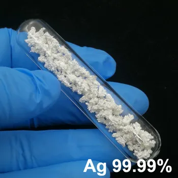 Argint pur Cristal de Sticlă Sigilat Dimensiuni Mici Electroliza Argint Metal Ag > 99.99% pentru Elementul de Afișare Colecție