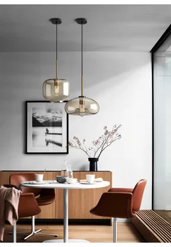 Nordic creativ retro simplu restaurant scări cafe bar în stil industrial modern singur cap candelabru de sticlă