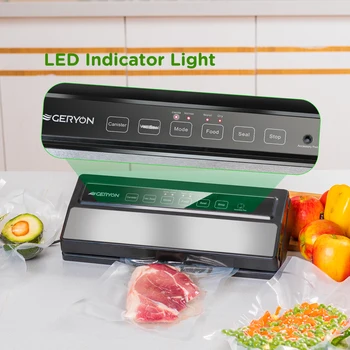 GERYON Vid Sealer Mașină, produse Alimentare Automată de Etanșare pentru Economizoare de Alimentare / Starter Kit|Led Indicator de Lumini|Usor de curatat|Uscat & Umed