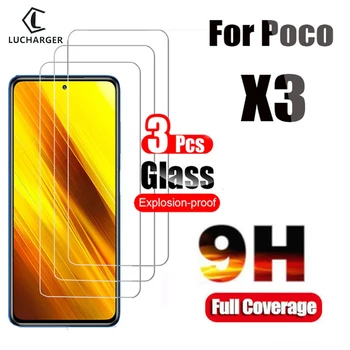 3PCS Tempered Glass pentru Xiaomi Poco X3 NFC Ecran Protector pe Xiaomo Mi POCO X3 Mi X3 Sticlă de Protecție pentru Xiaomi Poco X3 Film