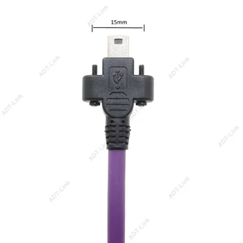 MINI USB 5pin șurub fix la USB 2.0 UN Mascul Mare Flexibilitate de Remorcare Lanț Industriale Camera de Date sârmă Viziune Mașină de Potrivire Cablu