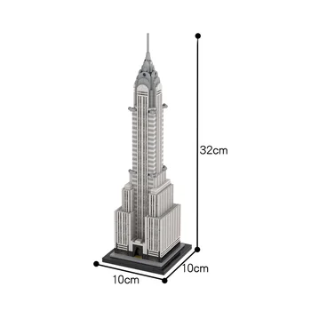 Buildmoc Chrysler Building Moc Modular Stradă Oraș Casă Cu Vedere La Oraș Clădiri 810 Buc Bloc Model Creator Copil Jucărie Cadou
