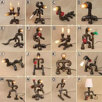 Retro Industrial Fan Robot Conducta De Apă Lampa De Birou Bar Living Restaurant Cafenea Modernă Decorative Lampă De Masă