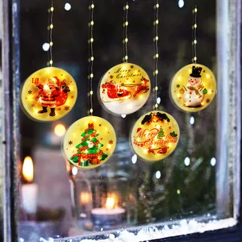 Crăciun fericit Decor USB LED Lumini Șir Geam Ornamente Decor, Decor de Crăciun pentru Acasă de Crăciun Consumabile Partid