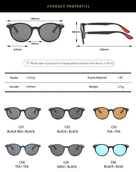 Vintage Rotund Bărbați Polarizat ochelari de Soare Retro Brand Designer de Plastic în aer liber Conducere Femei Pescuit Oglindă Ochelari de Soare UV400