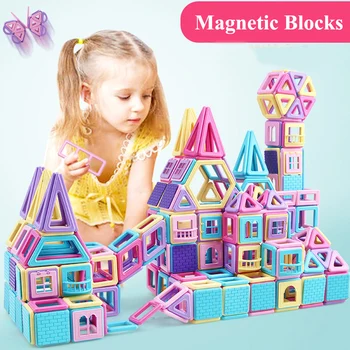 62-258pcs Magnetic Designer-Set de Constructii Model si Construirea de Jucării Magnetice Blocuri Jucarii Educative Pentru Copii Cadouri