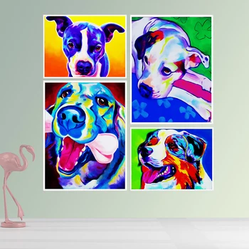 Abstracte moderne pop Art Print Pictura frumusetea câine Poster de Perete Imagine pentru Acasă Decor Decor de Perete de Perete tablou Fara rama