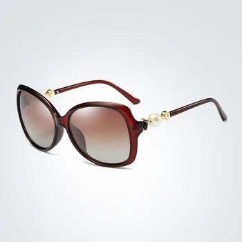 2021 Noi Femeile Polarizat ochelari de Soare Supradimensionați Eyeglasss UV400 Moda Pearl ochelari de Soare Cu Cutie