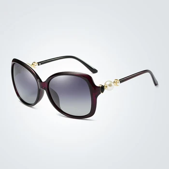 2021 Noi Femeile Polarizat ochelari de Soare Supradimensionați Eyeglasss UV400 Moda Pearl ochelari de Soare Cu Cutie